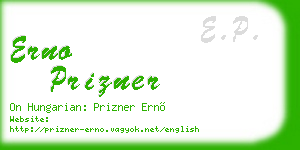 erno prizner business card